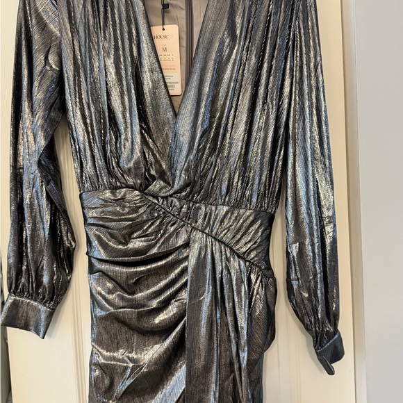 House of CB Metallic Silver Midi Dress - Picture 3 of 4
